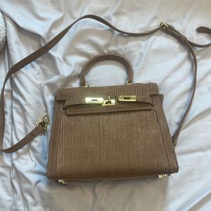 Giarité brown corduroy top handle bag